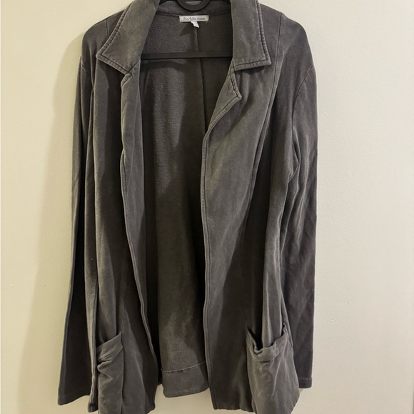 Women's Gray Open Front Cardigan Jacket with Pockets - Picture 2 of 3